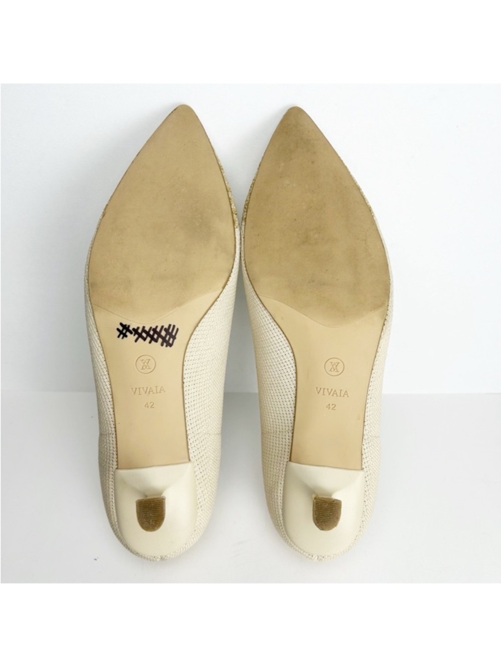 Vivaia Serena Pointed Toe Bow Detail Cream Ivory Slip On Kitten Heel EU 42 - Picture 13 of 14